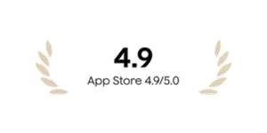 4.9/5 App store rating