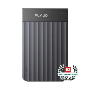 PLAUD Note Pro AI voice recorder in black, front view with ribbed lower panel and M3 recommended badge