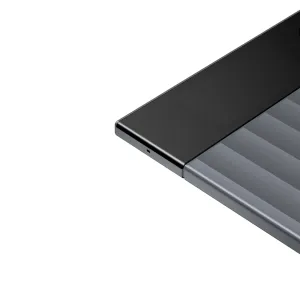 PLAUD Note Pro black transcription device in close-up, showing its slim matte rectangular design