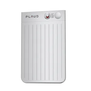 Enregistreur vocal IA PLAUD Note argent avec transcription, vue de face sur fond blanc