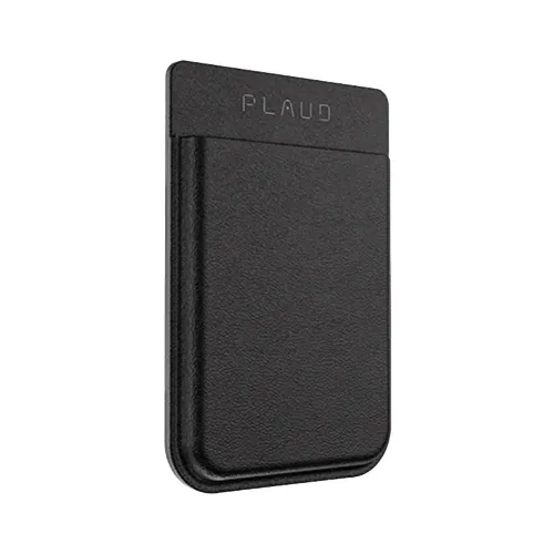 PLAUD black protective case for recorders with textured surface, rounded corners and slim profile, embossed logo on top panel.