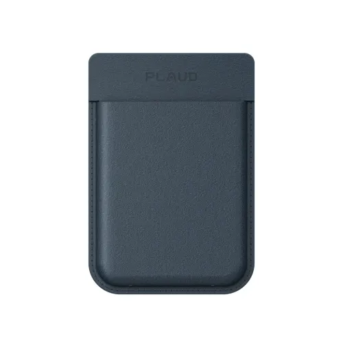 Funda de cuero magnética azul marino PLAUD para Plaud Note Pro, con bordes cosidos y logotipo en relieve